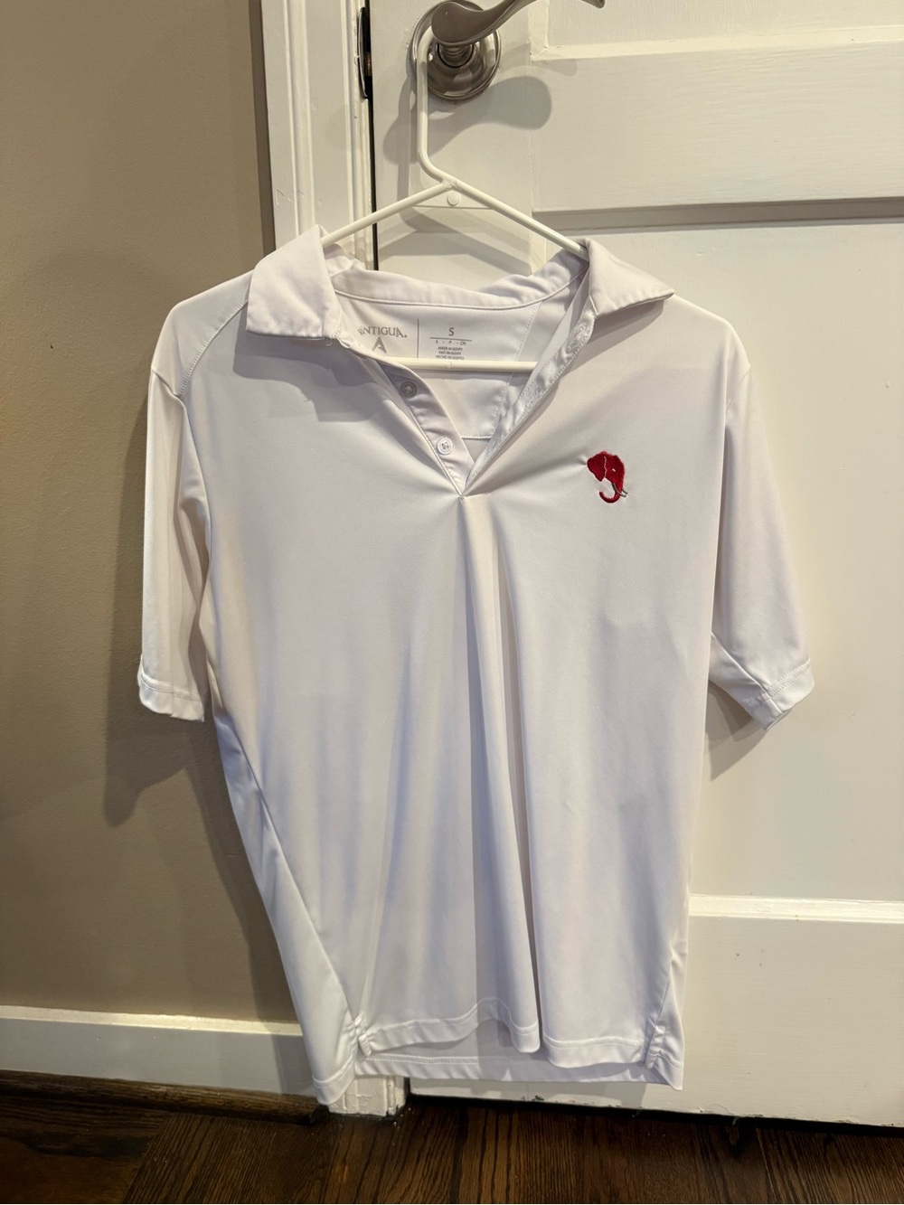 Antigua Men’s White Polo with Alabama Logo